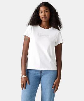 CAMISETA LEVI’S® THE PERFECT TEE BLANCA CON LOGO DE PEDRERÍA