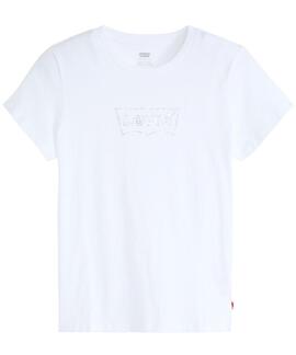 CAMISETA LEVI’S® THE PERFECT TEE BLANCA CON LOGO DE PEDRERÍA
