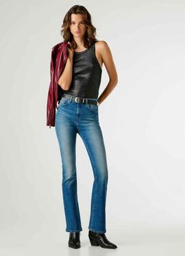 PANTALÓN VAQUERO DION FLARE 4VC HIGH RISE VINTAGE MEDIUM TIN