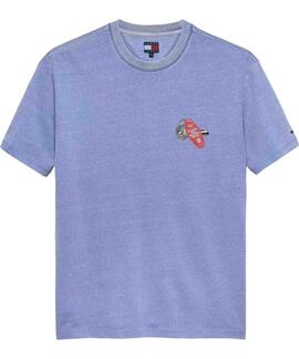 CAMISETA RELAXED FIT AZUL DENIM CON ESLOGAN