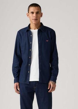 CAMISA VAQUERA BATTERY HOUSEMARK SLIM FIT MOOKIE DARK WASH