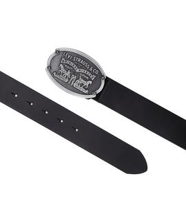 CINTURÓN LEVI'S® BILLY PLAQUE REGULAR BLACK CAVIAR NEGRO