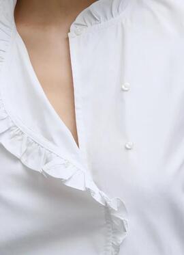 BLUSA DE POPELÍN CON VOLANTES MATILDA REGULAR FIT 800 WHITE