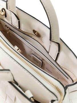 BOLSO SANDY SATCHEL TRENZADA COLOR CREMA