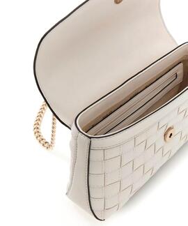 BANDOLERA SANDY SATCHEL TRENZADA COLOR CREMA