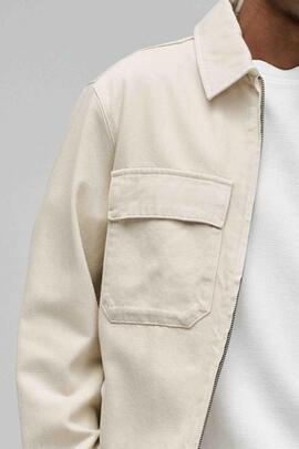 SOBRECAMISA EN DENIM LIGERO COLOR CRUDO