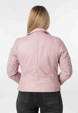 CAZADORA DE PIEL BAJAH WOMEN BIKER DUSTY ROSE ROSA