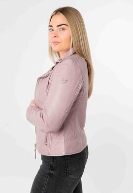 CAZADORA DE PIEL BAJAH WOMEN BIKER DUSTY ROSE ROSA