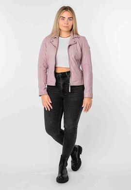 CAZADORA DE PIEL BAJAH WOMEN BIKER DUSTY ROSE ROSA