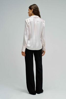 CAMISA SATINADA CON RAYAS REGULAR FIT COLOR ROSA