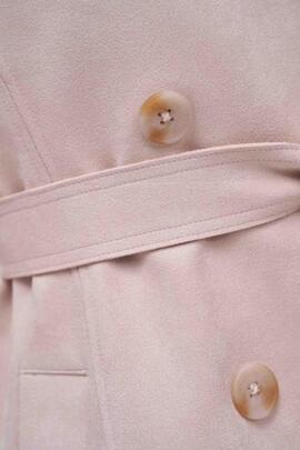 TRENCH COAT REGULAR FIT EN ANTE SINTÉTICO ROSA