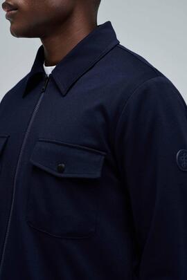 CHAQUETA REGULAR FIT AZUL MARINO CON BOLSILLOS EN EL PECHO