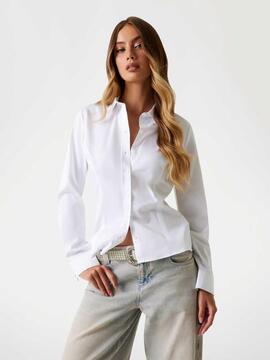 CAMISA CATE SLIM FIT POPELINA ELÁSTICA PURE WHITE