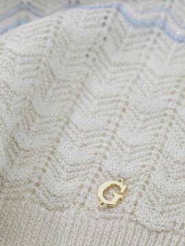 TOP DE PUNTO ROSALYN TANK LIGHT BLUE AND BEIGE