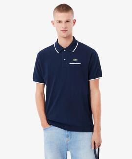 POLO CORTE CLÁSICO CON DETALLE EN EL BOLSILLO AZUL MARINO