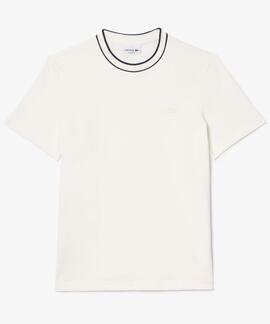 CAMISETA DE PIQUÉ ELÁSTICO REGULAR FIT CON CUELLO A RAYAS CO