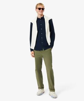 CAMISA DE PIQUÉ DE ALGODÓN SLIM FIT COLOR AZUL MARINO