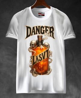 CAMISETA DE HOMBRE LASAL DANGER BLANCA