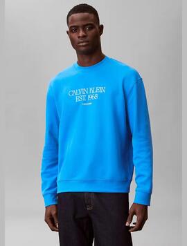 SUDADERA CK TERRY 1968 NYC GRAPHIC REGULAR FIT FRENCH BLUE A