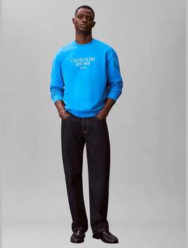 SUDADERA CK TERRY 1968 NYC GRAPHIC REGULAR FIT FRENCH BLUE A
