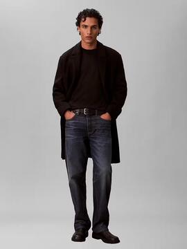 JERSEY CK RELAXED FIT PUNTO DE ALGODÓN CON MONOGRAMA BLACK N