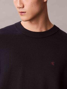 JERSEY CK RELAXED FIT PUNTO DE ALGODÓN CON MONOGRAMA DARK SA