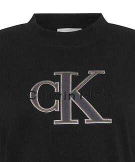 CAMISETA CK HERO REGULAR FIT CON MONOGRAMA BLACK N