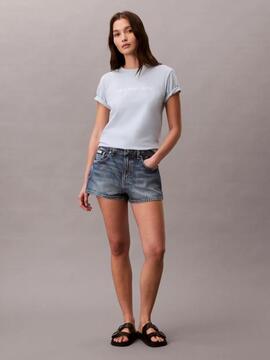 CAMISETA CK A-INST LOGO CLASSIC REGULAR FIT BREEZY BLUE AZUL