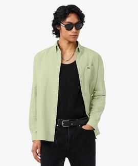 CAMISA LACOSTE REGULAR FIT OXFORD VERDE