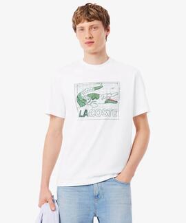 CAMISETA DE ALGODÓN REGULAR FIT ESTAMPADA COLOR BLANCO