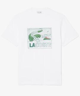 CAMISETA DE ALGODÓN REGULAR FIT ESTAMPADA COLOR BLANCO