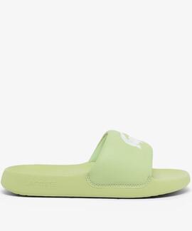 CHANCLAS DE MUJER LACOSTE SERVE SLIDES 1.0 LIGHT GREEN / WHI