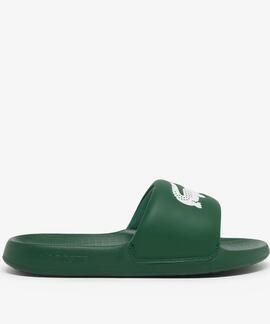 CHANCLAS DE HOMBRE LACOSTE SERVE SLIDES 1.0 DARK GREEN / WHI
