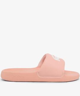 CHANCLAS DE MUJER LACOSTE SERVE SLIDES 1.0 LIGHT PINK / WHIT