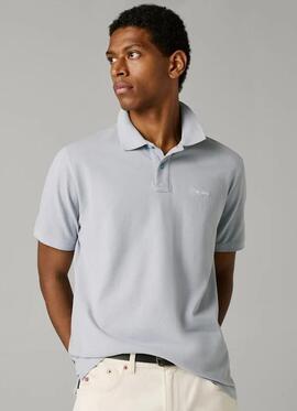 POLO OSCAR REGULAR FIT PIQUÉ TEÑIDO EN PRENDA 504 BLEACH BLU