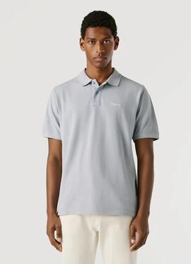 POLO OSCAR REGULAR FIT PIQUÉ TEÑIDO EN PRENDA 504 BLEACH BLU