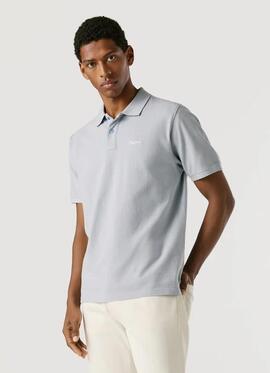 POLO OSCAR REGULAR FIT PIQUÉ TEÑIDO EN PRENDA 504 BLEACH BLU
