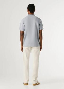 POLO OSCAR REGULAR FIT PIQUÉ TEÑIDO EN PRENDA 504 BLEACH BLU