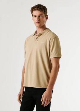 POLO OSCAR REGULAR FIT PIQUÉ TEÑIDO EN PRENDA 845 MALT BEIGE