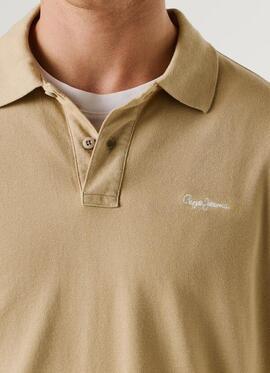 POLO OSCAR REGULAR FIT PIQUÉ TEÑIDO EN PRENDA 845 MALT BEIGE