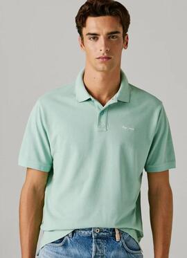 POLO OSCAR REGULAR FIT PIQUÉ TEÑIDO EN PRENDA 518 DARK ACQUA