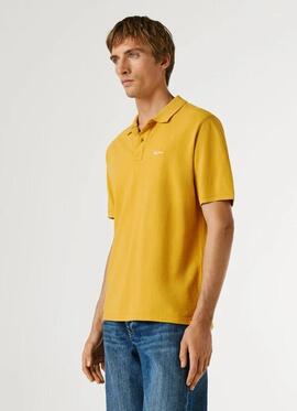 POLO OSCAR REGULAR FIT PIQUÉ TEÑIDO EN PRENDA 089 SIENA YELL