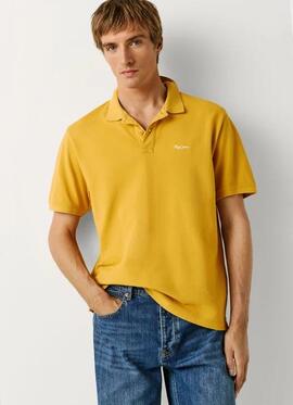 POLO OSCAR REGULAR FIT PIQUÉ TEÑIDO EN PRENDA 089 SIENA YELL