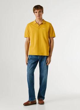 POLO OSCAR REGULAR FIT PIQUÉ TEÑIDO EN PRENDA 089 SIENA YELL