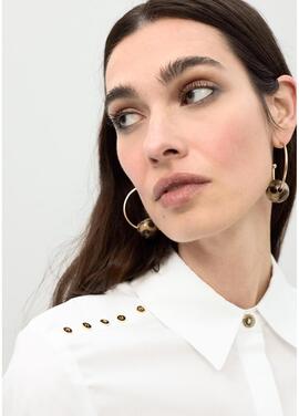 CAMISA BLANCA POPELÍN CON TACHAS