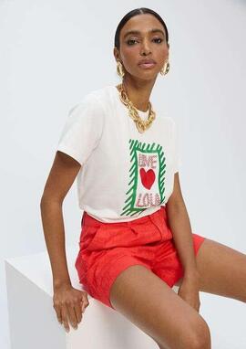 CAMISETA LOVE LOLA JOYAS COLOR BLANCO