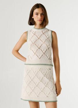 CHALECO CALADO KAIRA TOP 807 ANTIQUE WHITE