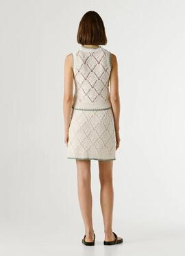 CHALECO CALADO KAIRA TOP 807 ANTIQUE WHITE