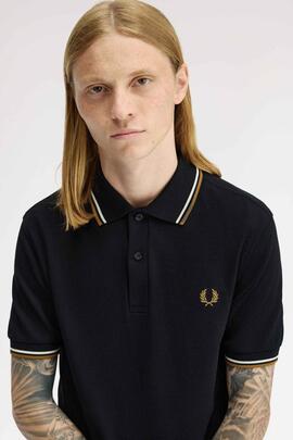 POLO TWIN TIPPED M3600 P69 BLACK / RAW / DARK CARAMEL