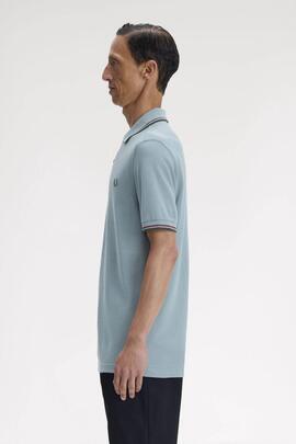 POLO TWIN TIPPED M3600 98A STOCKPORT BLUE / OXBLOOD / GRASSR
